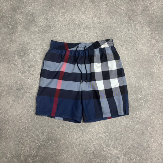 BURBERRY CHECK SWIM SHORTS ‘BLUE’